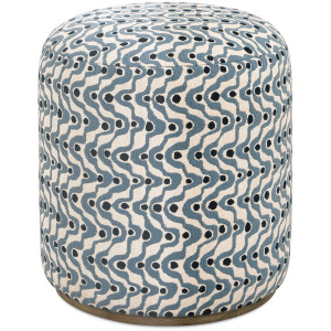 Cas Blue Fabric Ottoman