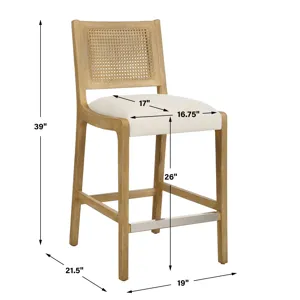 Interweave Coastal Rattan Counter Stool