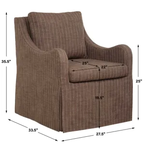 Luisa Pinstripe Swivel Chair