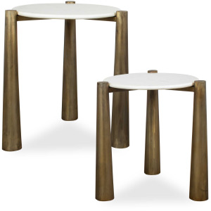 Claridge White Marble Nesting Tables Set/2