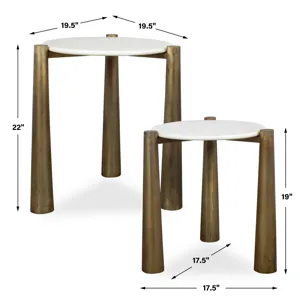 Claridge White Marble Nesting Tables Set/2