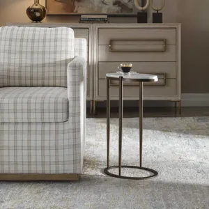 Mercier Round Marble Accent Table