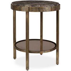 Cusano Round Dark Marble Accent Table