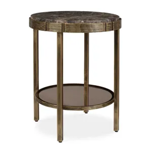 Cusano Round Dark Marble Accent Table
