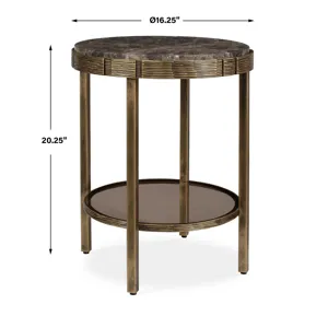 Cusano Round Dark Marble Accent Table
