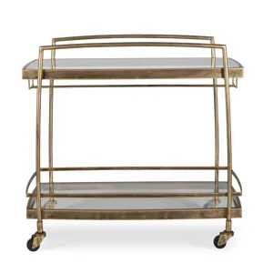 Scarritt Antique Brass Bar Cart