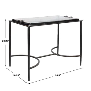 Eisen Textured Glass Accent Table