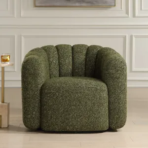 Lenoir Upholstered Green Swivel Chair