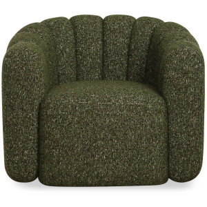 Lenoir Upholstered Green Swivel Chair