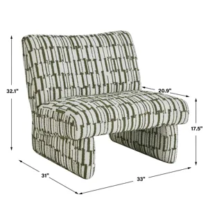 Willa Green White Accent Chair