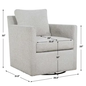 Tisdell Cream Swivel/Glider Chair