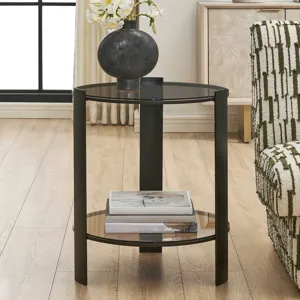 Hanson Bronze & Dark Glass Side Table