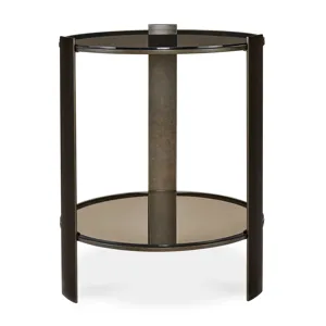 Hanson Bronze & Dark Glass Side Table