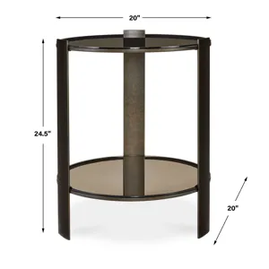 Hanson Bronze & Dark Glass Side Table