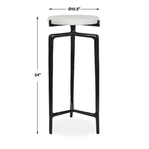 Tobias White Marble Slab Drink Table