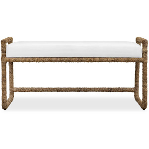 Araiza White Fabric Bench