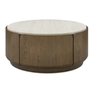 Tindall Round Travertine Coffee Table
