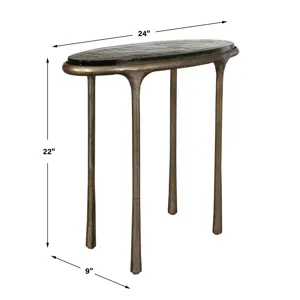 Ata Oval Brass Accent Table
