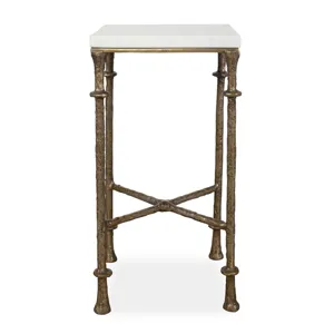 Penelope White Marble Accent Table