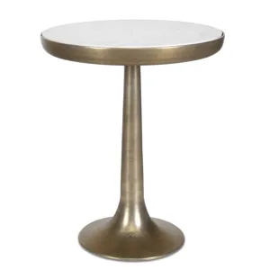 Gianno Round White Marble Side Table
