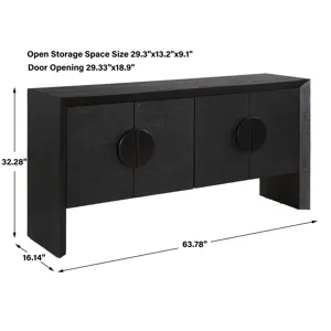 Williams Black 4 Door Cabinet