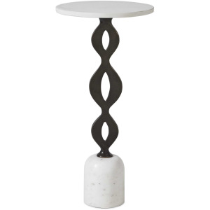 Ila Round White Drink Table