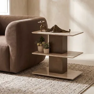 Travertini 3 Tiered Accent Table
