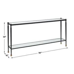 Javana Glass / Iron Console Table