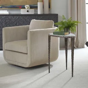 Arnold White Marble Accent Table