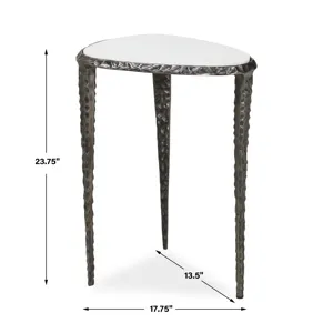 Arnold White Marble Accent Table