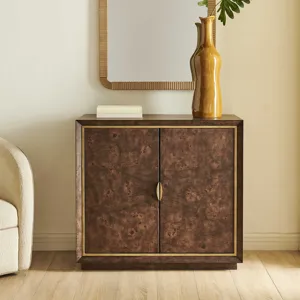 Flores Burl Wood 2 Door Cabinet