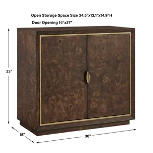 Flores Burl Wood 2 Door Cabinet