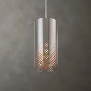 Manheim 1 Light Nickel Cylinder Pendant