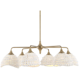 Biddeford 6 Light White Beaded Pendant