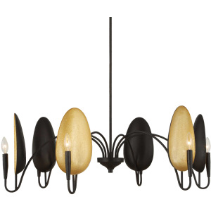 Warwick 6 Light Matte Black Chandelier