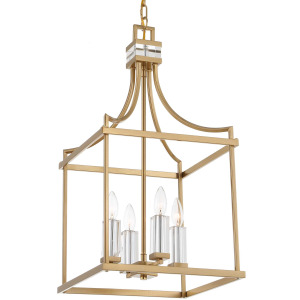 Montreal 4 Light Brass Lantern Pendant
