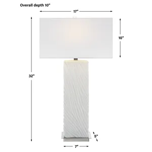 Pillar White Marble Table Lamp