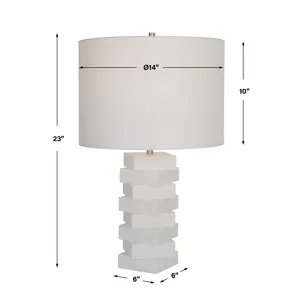 Ascent White Geometric Table Lamp