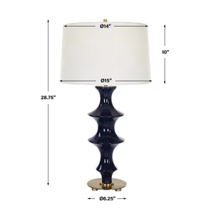 Coil Sculpted Blue Table Lamp