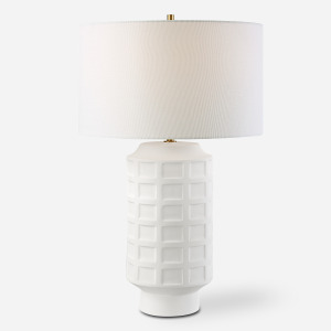 Window Pane White Table Lamp