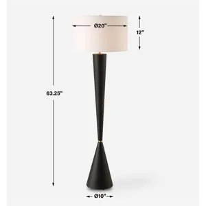 Layla Black Tapered Floor Lamp