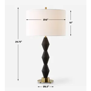 Threefold Black Stone Table Lamp