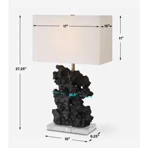 Basalt Black Stone Table Lamp