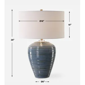 Moher Glossy Blue Table Lamp