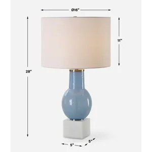 Clear Sky Blue Glass Table Lamp