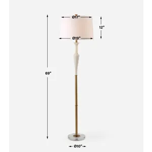 Colette White Stone Floor Lamp