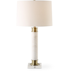 Plinth White Marble Table Lamp