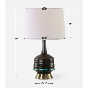 Foster Black Glaze Table Lamp