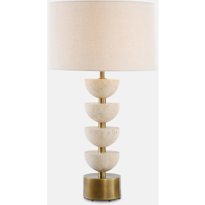 Hemisphere Travertine Table Lamp