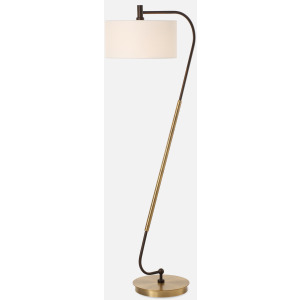 Irwin Curved Brass Floor Lamp